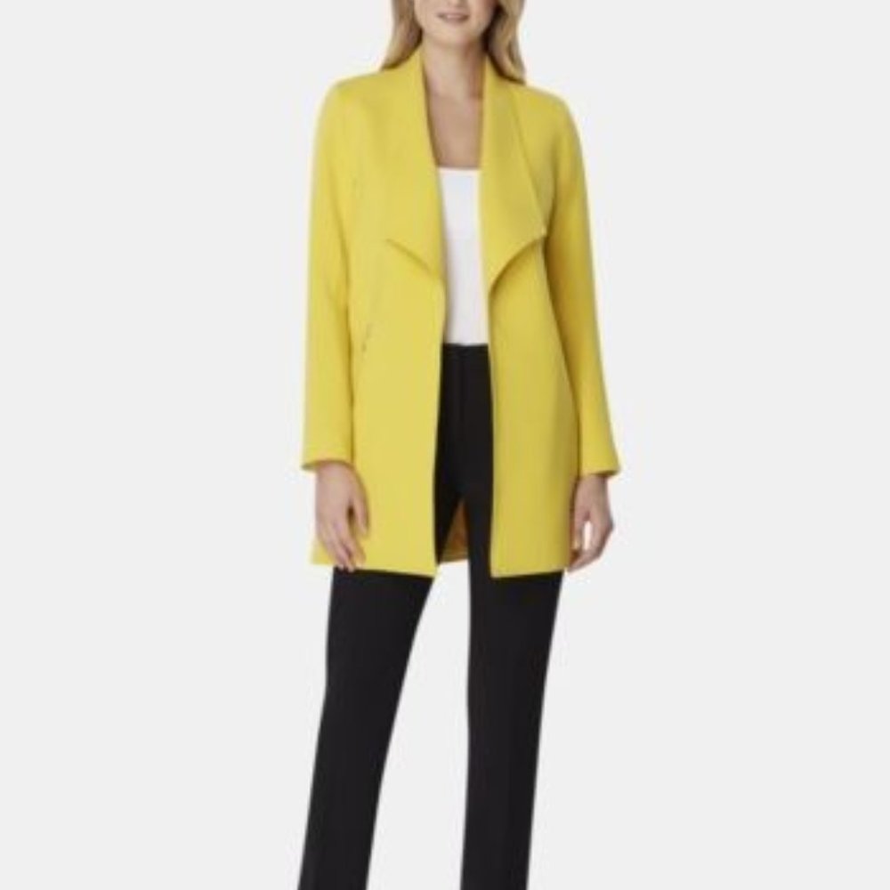 Tahari ASL Wing-Collar Open-Front Topper Jacket